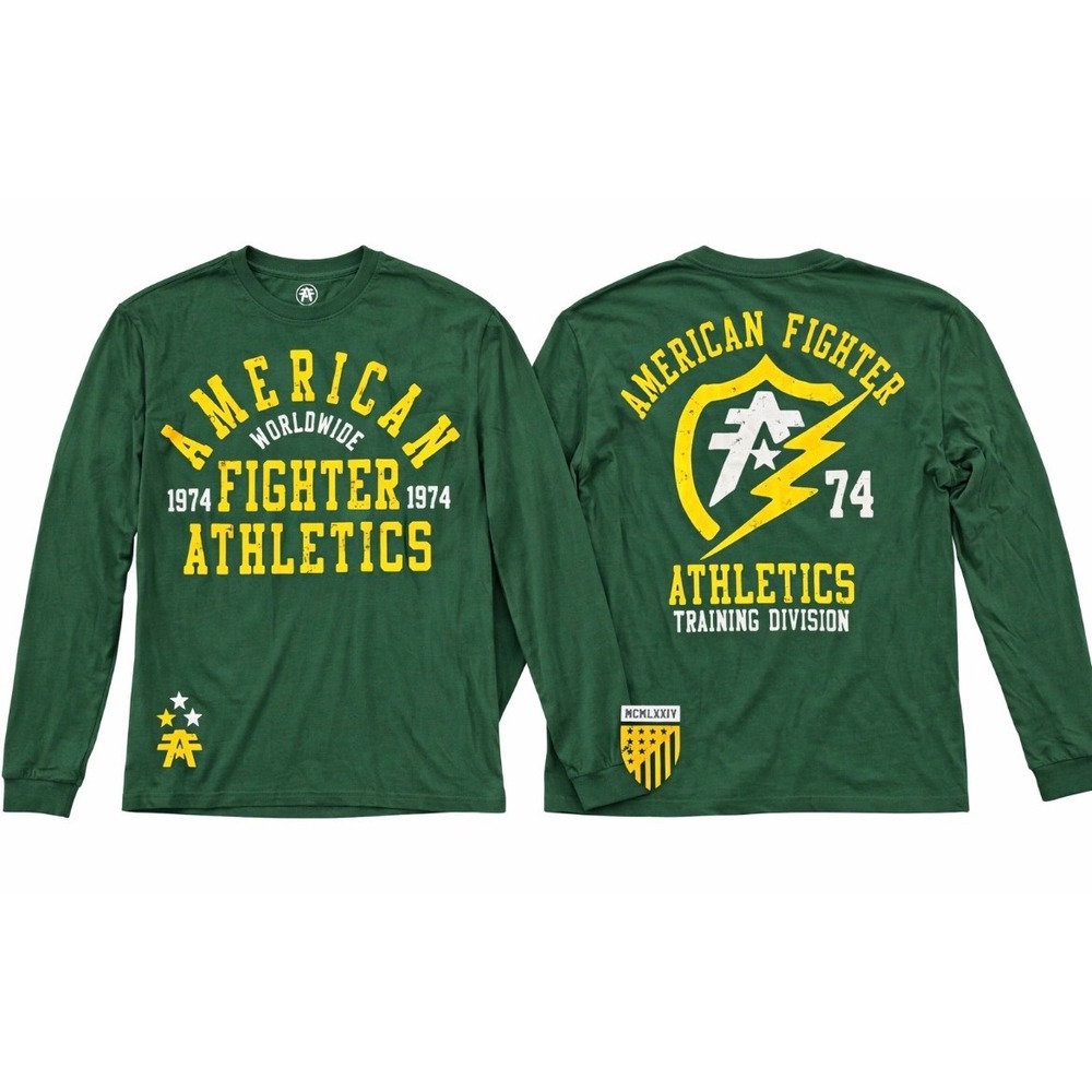 American Fighter Mens Flashpoint LS Green Graphic Long Sleeve T-Shirt XL‎ TG NWT